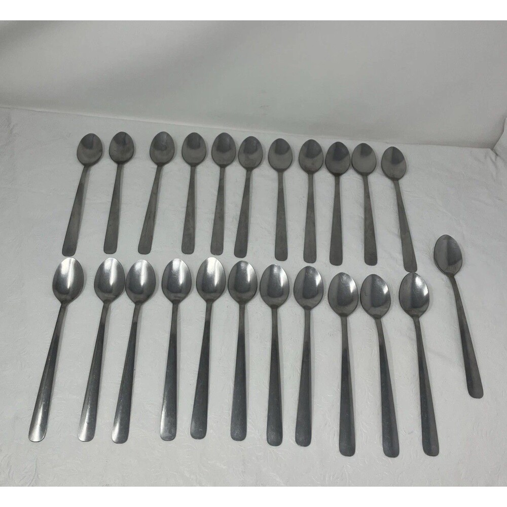 Walco Stainless Iced Tea Spoons 18CR 7.75"  Cocktail Flatware Lot of 23